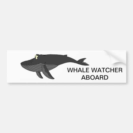 Humpback Whale Cartoon Bumpersticker (Voorkant)