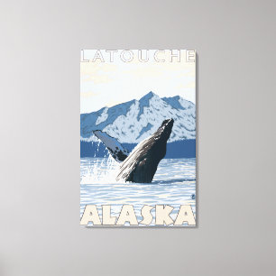 Humpback Whale - Latouche, Alaska Canvas Afdruk