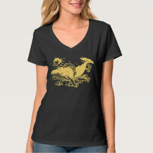 Humpback Whale Marine Life Ocean Natuur Blue W T-shirt