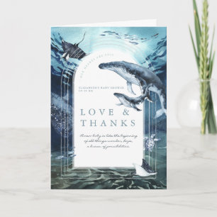 Humpback Whale Ocean   Baby shower Hartelijk dank Bedankkaart