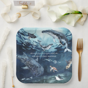 Humpback Whale   Ocean Birthday Papieren Bordje