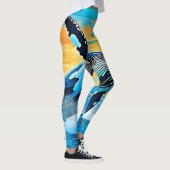 Humpback Whale Ocean Freedom Jump Design Leggings (Rechts)