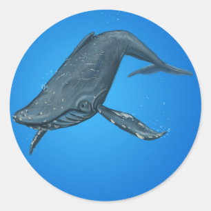 Humpback Whale Painting Ronde Sticker