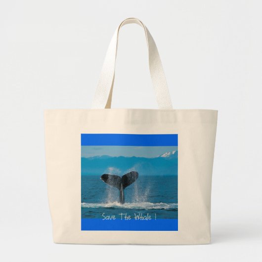 Humpback Whale, red de walvis. Grote Tote Bag (Voorkant)