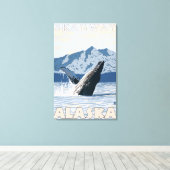 Humpback Whale - Skagway, Alaska Canvas Afdruk (Insitu (Houten vloer))