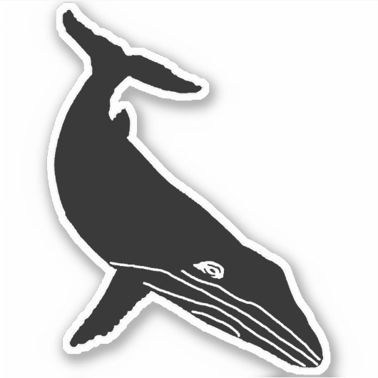 HUMPBACK WHALE SKETCH STICKER (Voorkant)