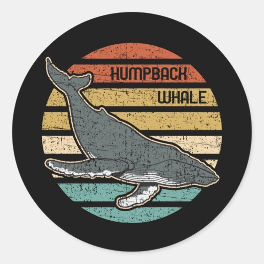 Humpback Whale  Sunset Ronde Sticker (Voorkant)