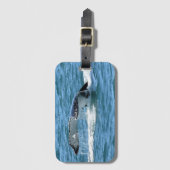 HUMPBACK WHALE TAIL & FISH QUEENSLAND AUSTRALIË BAGAGELABEL (Voorkant (verticaal))