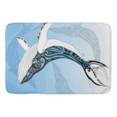 Humpback Whale Tribal Blue Art Badmat (Voorkant)