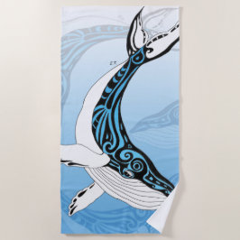 Humpback Whale Tribal Spirit Blue Art Strandlaken