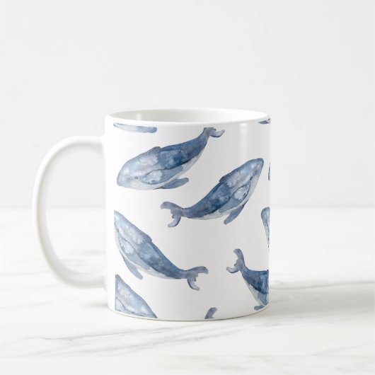 Humpback Whales in Waterverf Koffiemok (Links)