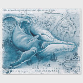 Humpbacks Blue  Map Cadeaupapier (Vlak)