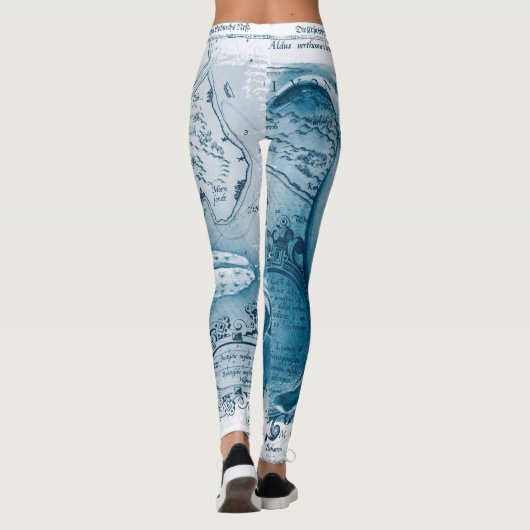 Humpbacks Blue Map Leggings (Achterkant)