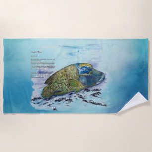Humphead Wrasse Handgeschilderde Print Strandhandd Strandlaken