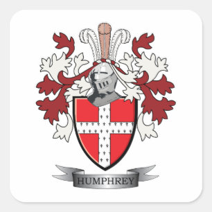 Humphrey Family Crest Coat of Arms Vierkante Sticker