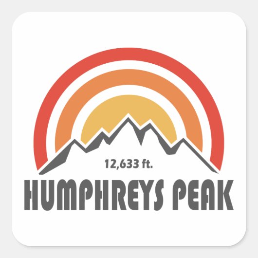 Humphreys Peak Vierkante Sticker (Voorkant)