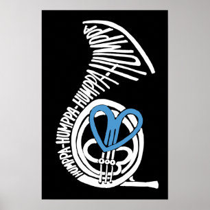 Humppa Love Blue Dark Poster of Print
