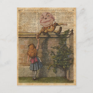 Humpty Dumpty & Alice  Book Illustration Briefkaart