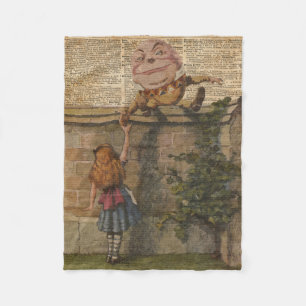 Humpty Dumpty & Alice Vintage Book Illustration Fleece Deken