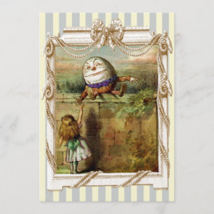 Humpty Dumpty en Alice blue en white strepen Kaart