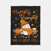 Humpty Dumpty Had A Great Fall Thanksgiving Autumn Fleece Deken (Voorkant)
