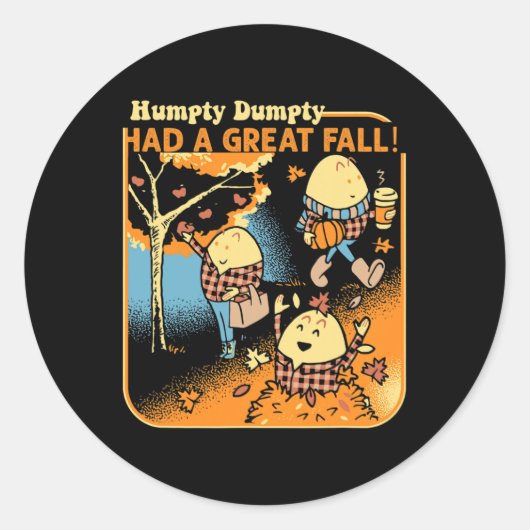 Humpty Dumpty had een geweldige Herfst, grappige M Ronde Sticker (Voorkant)