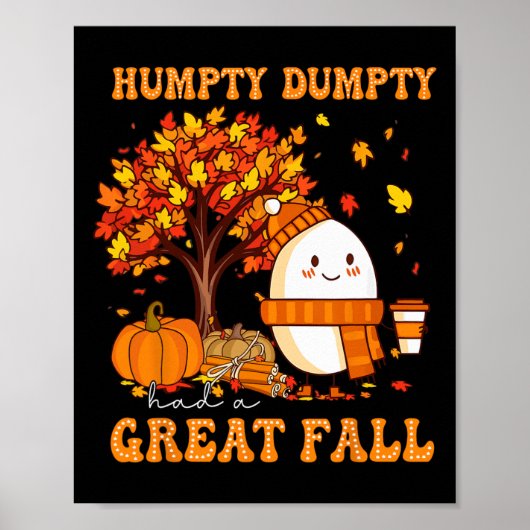 Humpty Dumpty had een grote Herfst najaar Thanksgi Poster (Voorkant)