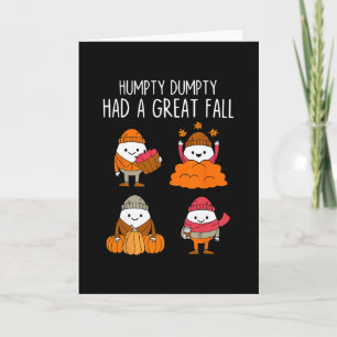 Humpty Dumpty Had Een Grote Val Herfstbladeren Dan Kaart