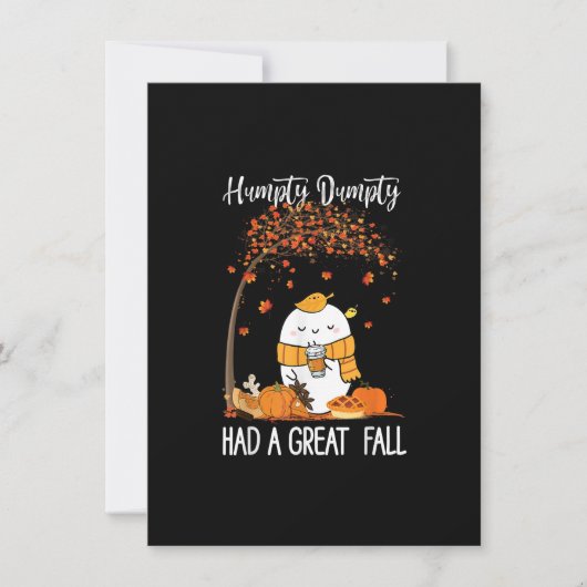 Humpty Dumpty Had Een Grote Val Pompoen Herfst Dan Kaart (Voorkant)