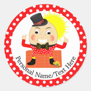 Humpty Dumpty Nursery Rhyme Schattige gepersonalis Ronde Sticker