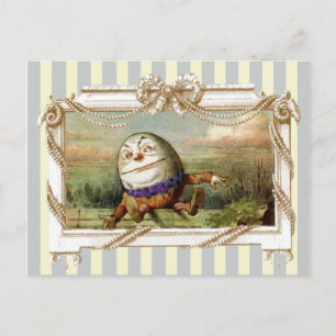 Humpty Dumpty on blue and white stripes Briefkaart