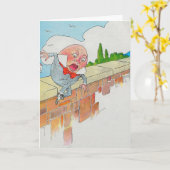 Humpty Dumpty op Muur Moeder Gans Kwekerij Rijm Kaart (Gele Bloem)