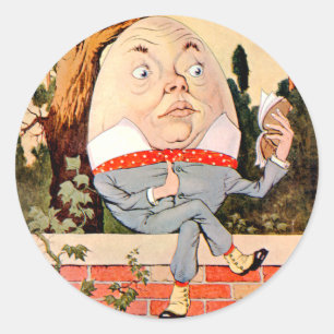 Humpty Dumpty Sat on a Wall in Wonderland Ronde Sticker