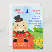 Humpty Dumpty Thleed Kids Birthday Party Editable Kaart (Voorkant)