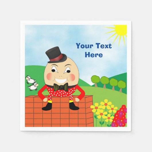 Humpty Dumpty Thleed Kids Birthday Party Editable Servetten (Voorkant)