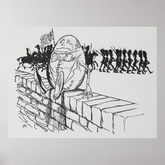 Humpty Dumpty zat op een muur Arthur Rackham Poster (Voorkant)