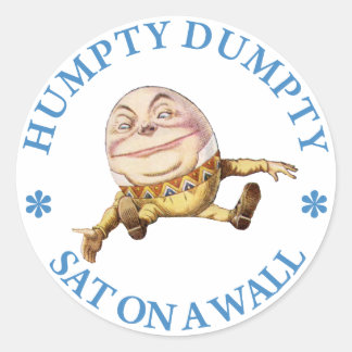 Humpty Dumpty zat op een muur Ronde Sticker