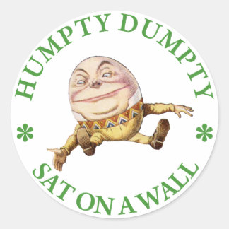 Humpty Dumpty zat op een muur Ronde Sticker