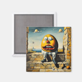 Humpty Dumpty zit op een muur Magneet (Voorkant / Achterkant)