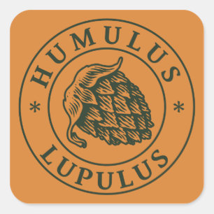 Humulus lupulus sticker vierkant