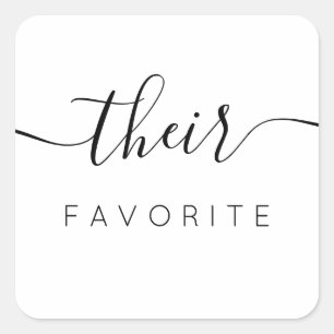 Hun favoriete moderne kalligrafie gunst vierkante sticker