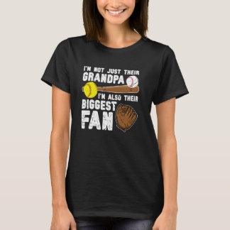Hun grootste fan honkbal grootvader van bal t-shirt
