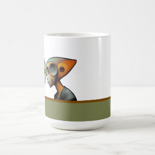 Hun hoofden bij elkaar steken koffiemok