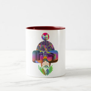 Hun ogen keken naar GOD Novelty White Tweekleurige Koffiemok