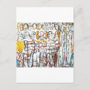 Hun tweede zon (abstract graffiti-expressionisme) briefkaart