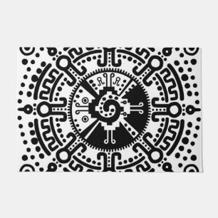 Hunab Ku Mayan symbool zwart-wit #3 Deurmat