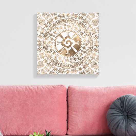 Hunab Ku Pastel goud #2 Canvas Afdruk (Insitu (Woonkamer))