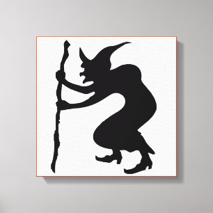 HUNCHBACK HALLOWEEN WITCH CANVAS AFDRUK