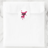 Hund Ronde Sticker (Tas)