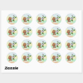 Hund und Blume Ronde Sticker (Vel)